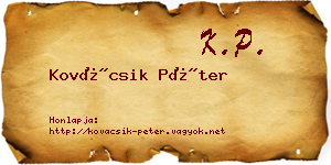 Kovácsik Péter névjegykártya